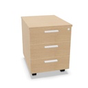 3 drawers pedestal on castors with 3 soft-closings W. 42  H. 55,5  D. 57 