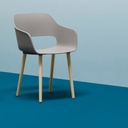 Babila 4-poots met armleuningen - houten onderstel