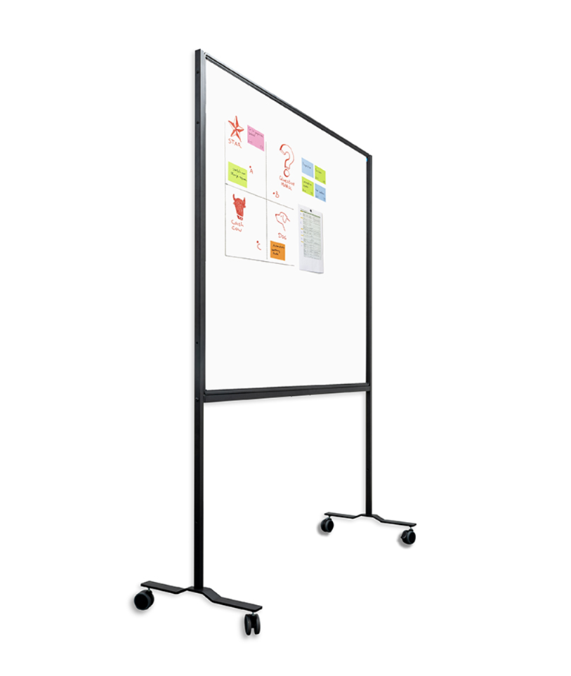 [13019.000] Workboard emailstaal wit - zwart onderstel