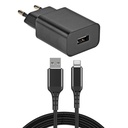 USB lader + lightning kabel 1 meter zwart