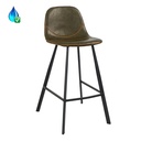 Logan - barkruk - in eco-leer strong olijfgroen