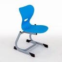 Stoel 3111 met kunststofschaal sinus - h46cm - Onderstel: RAL 9006 witaluminium - Kleur zit: Wit